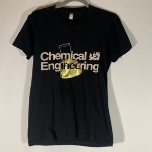 American Apparel Black & Gold Chemical Engineering T-Shirt